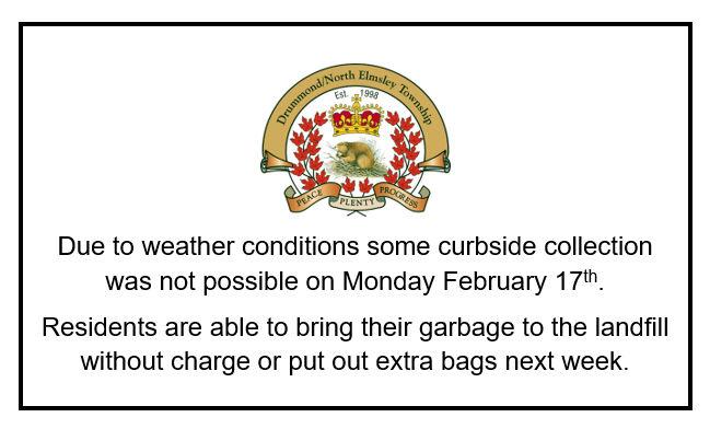 Curbside Collection Not Possible Feb 17, 2025