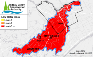 UPDATE: Level 3 Low Water Advisory for the Rideau Valley Watershed